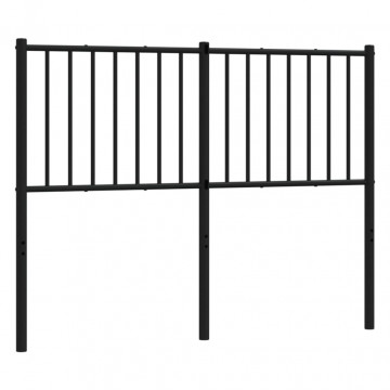 Tăblie de pat metalică, negru, 125x3x90 cm - Img 2