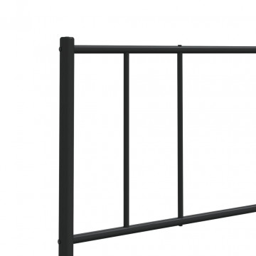 Tăblie de pat metalică, negru, 160 cm - Img 6