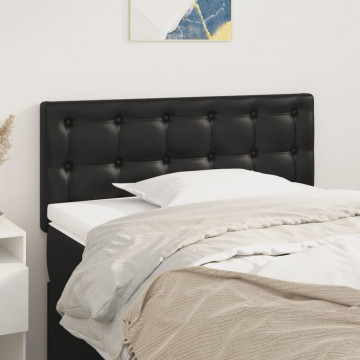 Tăblie de pat, negru, 100x5x78/88 cm, piele ecologică - Img 1