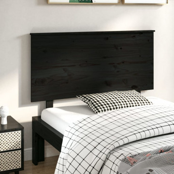 Tăblie de pat, negru, 124x6x82,5 cm, lemn masiv de pin - Img 1