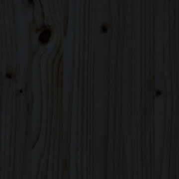 Tăblie de pat, negru, 125,5x4x100 cm, lemn masiv de pin - Img 6