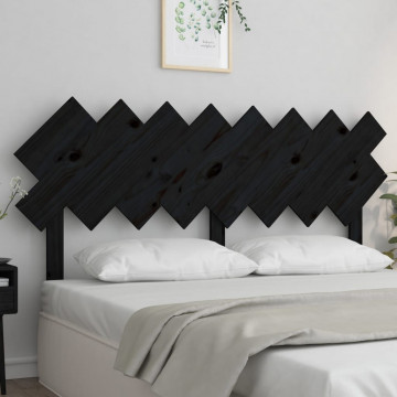 Tăblie de pat, negru, 159,5x3x80,5 cm, lemn masiv de pin - Img 1