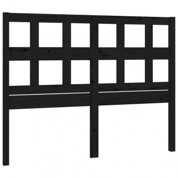 Tăblie de pat, negru, 205,5x4x100 cm, lemn masiv de pin - Img 2