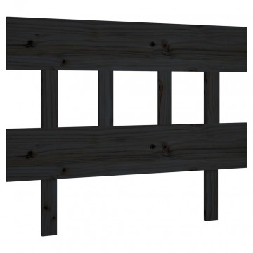 Tăblie de pat, negru, 93,5x3x81 cm, lemn masiv de pin - Img 2