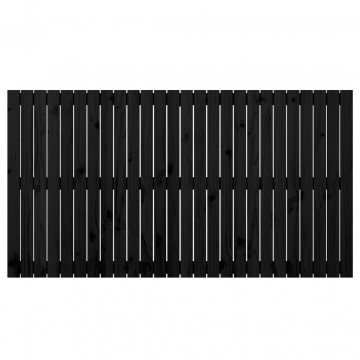 Tăblie de pat pentru perete, negru, 166x3x90 cm, lemn masiv pin - Img 4