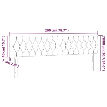 Tăblii de pat, 2 buc, albastru, 100x7x78/88 cm, textil - Img 7
