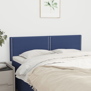 Tăblii de pat, 2 buc., albastru, 72x5x78/88 cm, textil - Img 1
