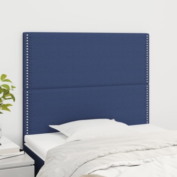 Tăblii de pat, 2 buc, albastru, 90x5x78/88 cm, textil - Img 1