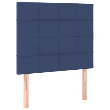 Tăblii de pat, 2 buc, albastru, 90x5x78/88 cm, textil - Img 2