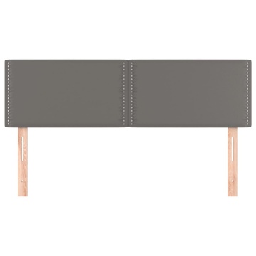Tăblii de pat, 2 buc., gri, 72x5x78/88 cm, piele ecologică - Img 3
