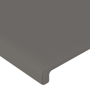 Tăblii de pat, 2 buc, gri, 90x5x78/88 cm, piele ecologică - Img 4
