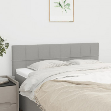 Tăblii de pat, 2 buc., gri deschis, 72x5x78/88 cm, textil - Img 1