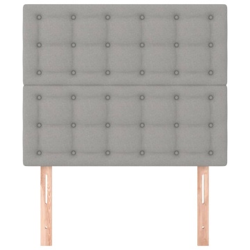 Tăblii de pat, 2 buc, gri deschis, 80x5x78/88 cm, textil - Img 3