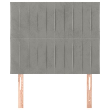Tăblii de pat, 2 buc, gri deschis, 90x5x78/88 cm, catifea - Img 3