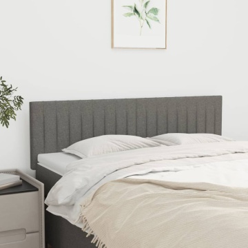 Tăblii de pat, 2 buc., gri închis, 72x5x78/88 cm, textil - Img 1