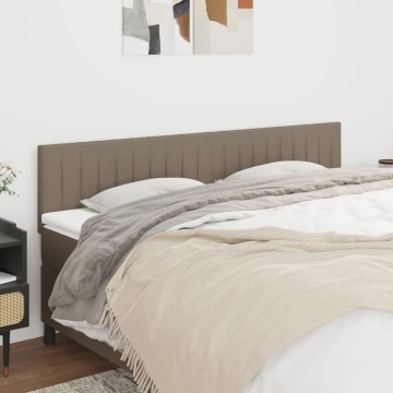 Tăblii de pat, 2 buc, gri taupe, 100x5x78/88 cm, textil - Img 1