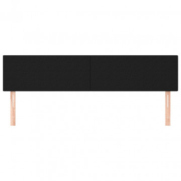 Tăblii de pat, 2 buc, negru, 100x5x78/88 cm, textil - Img 3