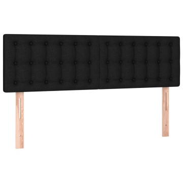 Tăblii de pat, 2 buc., negru, 72x5x78/88 cm, textil - Img 2