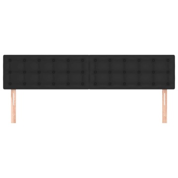 Tăblii de pat, 2 buc, negru, 80x5x78/88 cm, piele ecologică - Img 3
