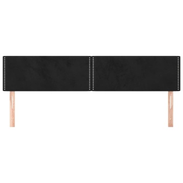Tăblii de pat, 2 buc, negru, 90x5x78/88 cm, catifea - Img 3