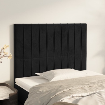 Tăblii de pat, 2 buc, negru, 90x5x78/88 cm, catifea - Img 1