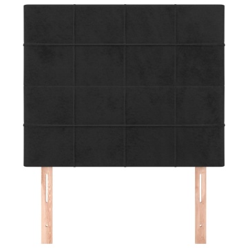 Tăblii de pat, 2 buc, negru, 90x5x78/88 cm, catifea - Img 3