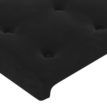 Tăblii de pat, 2 buc, negru, 90x5x78/88 cm, catifea - Img 4