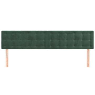 Tăblii de pat, 2 buc, verde închis, 100x5x78/88 cm, catifea - Img 3