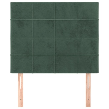 Tăblii de pat, 2 buc, verde închis, 80x5x78/88 cm, catifea - Img 3