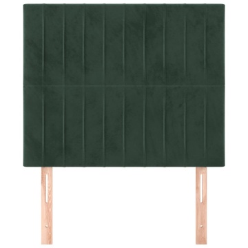 Tăblii de pat, 2 buc, verde închis, 90x5x78/88 cm, catifea - Img 3