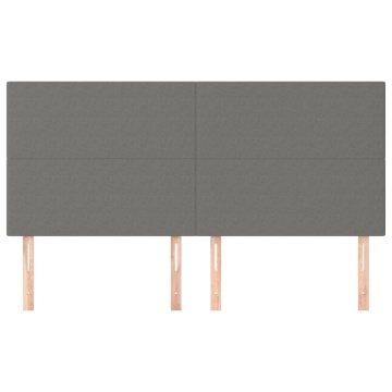 Tăblii de pat, 4 buc, gri închis, 90x5x78/88 cm, textil - Img 3