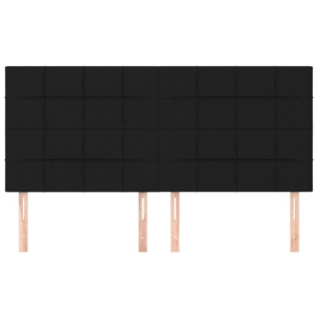 Tăblii de pat, 4 buc, negru, 80x5x78/88 cm, textil - Img 3