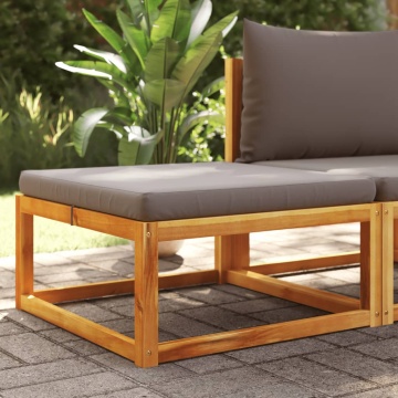 Taburet de grădină cu pernă, 65x65x29 cm, lemn masiv acacia - Img 1