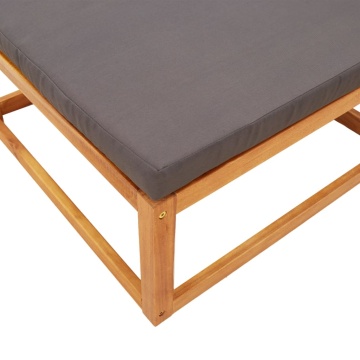 Taburet de grădină cu pernă, 65x65x29 cm, lemn masiv acacia - Img 7