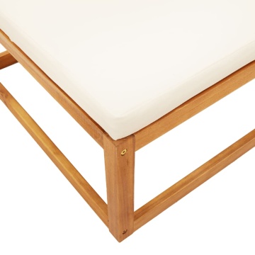 Taburet de grădină cu pernă, 65x65x29 cm, lemn masiv acacia - Img 6