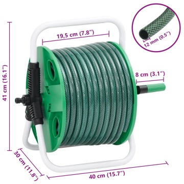 Tambur pentru furtun autonom, verde, cu furtun PVC de 30 m - Img 6
