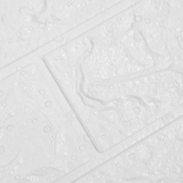 Tapet de perete autocolant 3D, 10 buc., alb, model cărămizi - Img 7