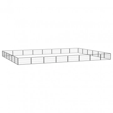 Țarc câini 28 panouri negru 100x50 cm oțel vopsit electrostatic - Img 1
