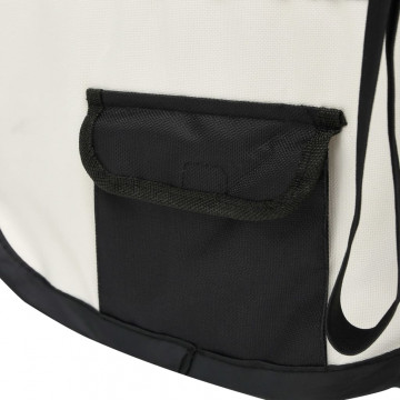 Țarc de câini pliabil cu sac de transport, negru, 145x145x61 cm - Img 8