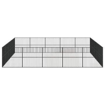 Țarc pentru câini cu 20 panouri, negru, oțel galvanizat - Img 11