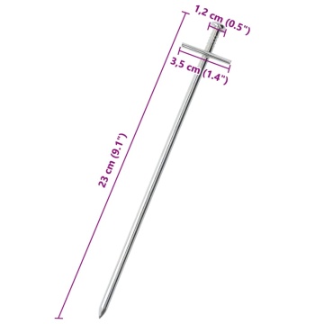Țăruși de cort, 24 buc., 23 cm, Ø6 mm, oțel galvanizat - Img 5