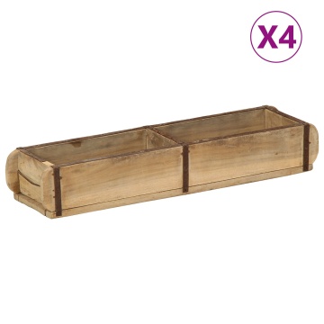 Tăvi 4 buc 60,5x15x9 cm Lemn solid recuperat - Img 2