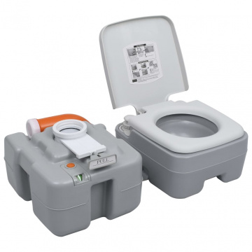 Toaletă portabilă pentru camping, gri, 20+10 L - Img 4