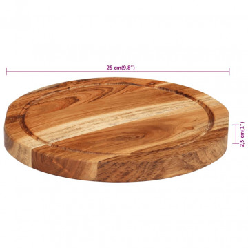 Tocător, Ø25x2,5 cm, lemn masiv de acacia - Img 7