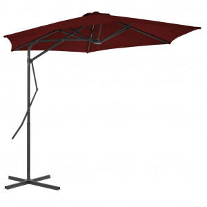 Umbrelă de exterior cu stâlp din oțel, bordo, 300x230 cm - Img 1