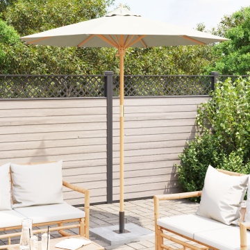 Umbrelă de grădină Crem Alb 217x230 cm din Bambus - Img 3