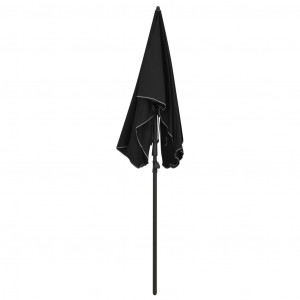 Umbrelă de grădină cu stâlp, negru, 200x130 cm - Img 4