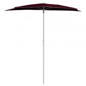 Umbrelă de grădină cu stâlp, roșu bordo, 180x90 cm, semirotundă - Img 3