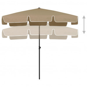 Umbrelă de plajă, gri taupe, 200x125 cm - Img 8