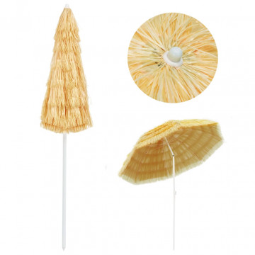 Umbrelă de plajă, natural, 240 cm, stil hawaiian - Img 2